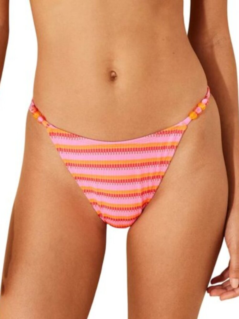 Women's Textured Low-Rise Extra High Leg Extra Cheeky Bikini Bottom - Size: S